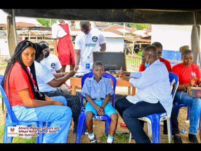 Our medical Team examines one of the pupils.